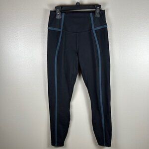 NWOT Nike 7/8 Black Leggings with Blue Accents